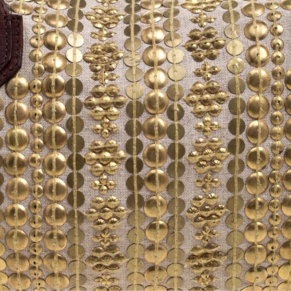 Christian Louboutin Gold and Brown Satchel with Luxurious Embellishments- As is - Picture 4 of 14